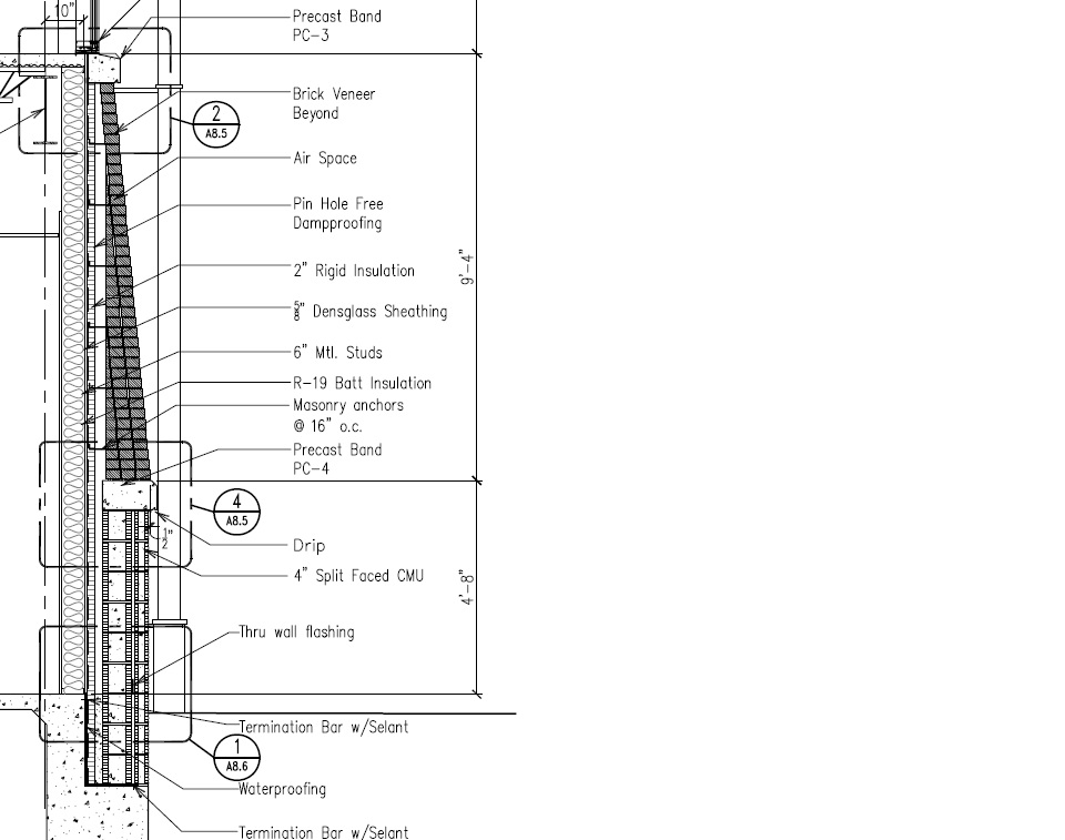 Tapered/slanted column