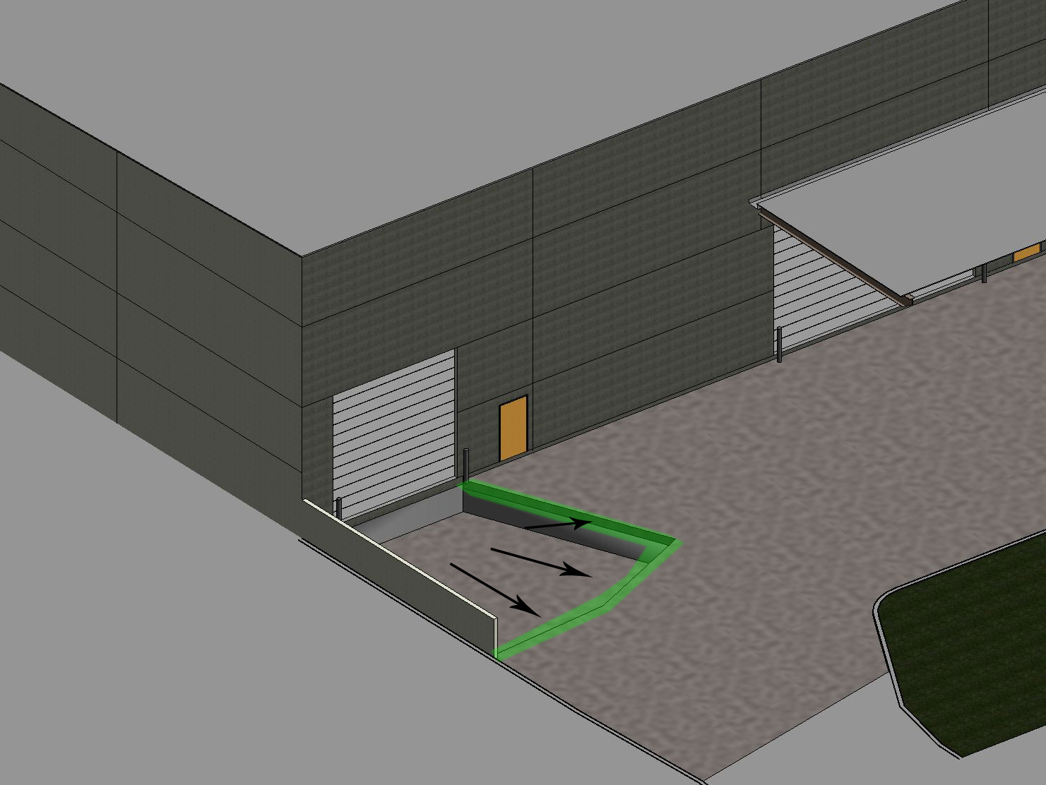 Modelling a chamferred recessed dock