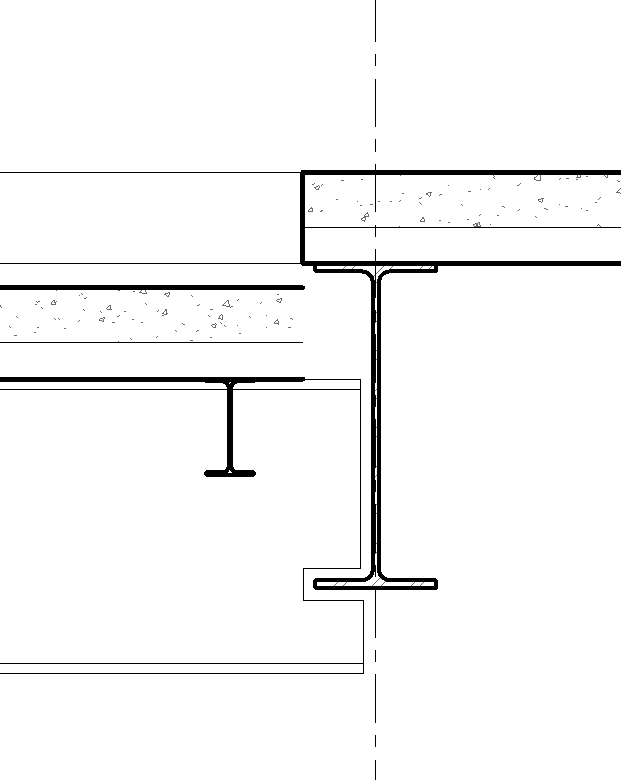 Upper level floor Depressed Concrete Slab