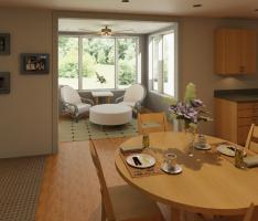 kitchen dining to sunroom-1
