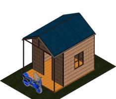 small wooden house