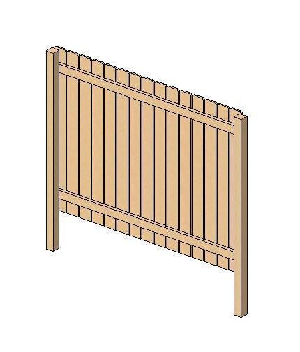 Fence - Wood - Vertical Pickets