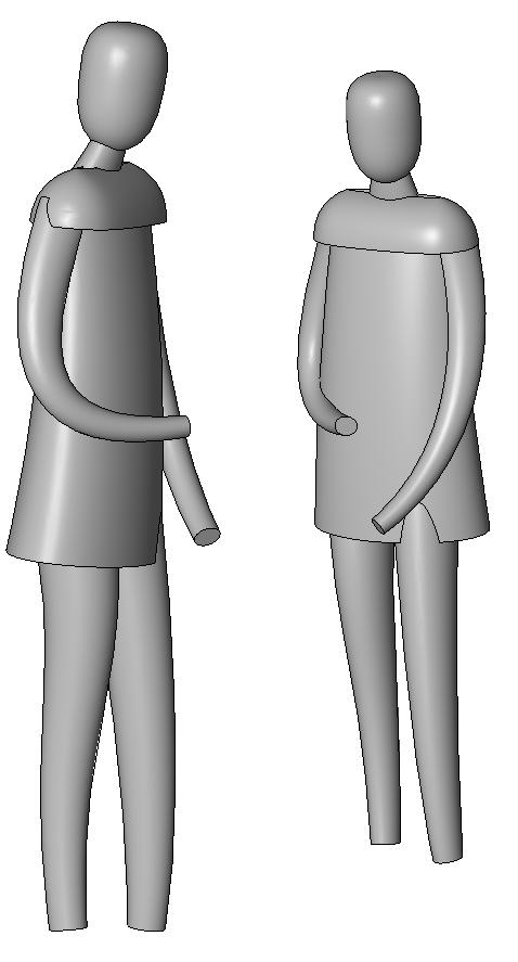 Person standing -very simple 3D gestural form