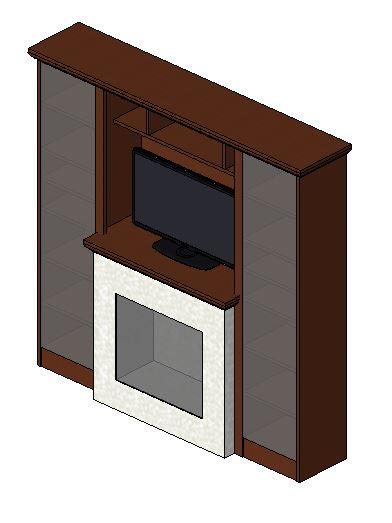 Entertainment Center with Fireplace and TV