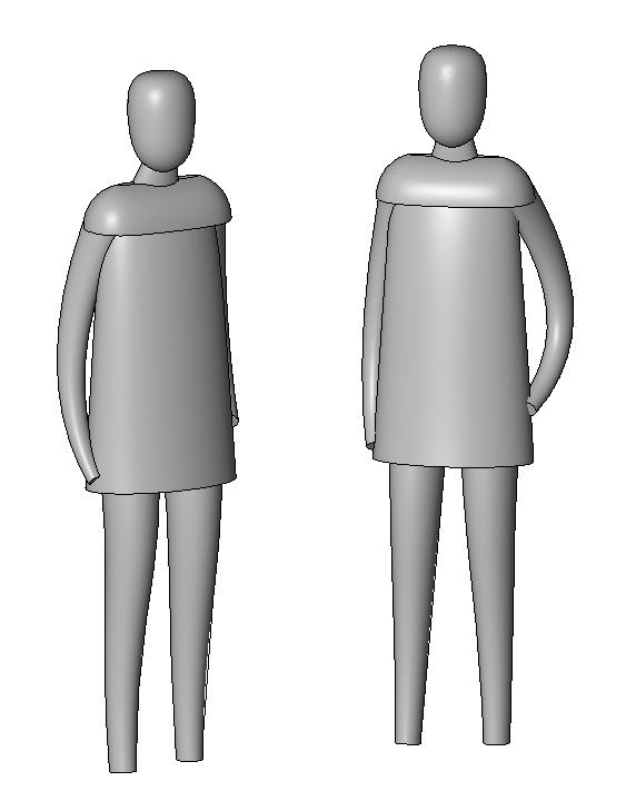 Person standing akimbo - simple gestural form