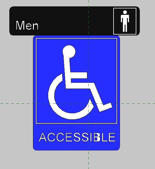 Men's Restroom Handicap Sign