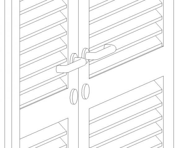 Louvered Double Door Parameterized