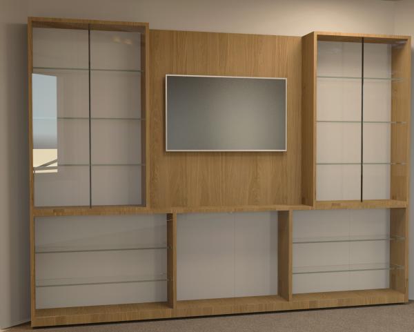 Oak Display Cabinet with Glass
