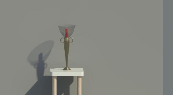 Red candle, tall candlestick, candle stick with vase