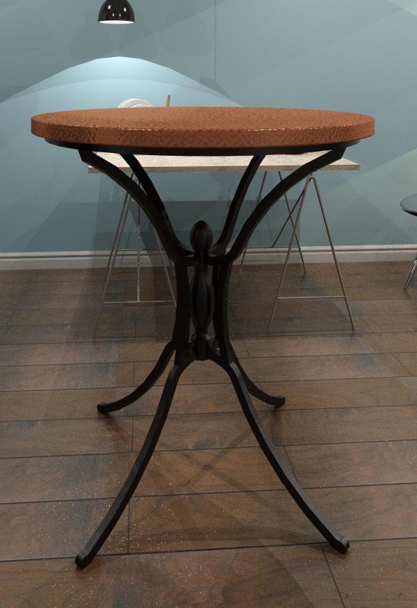 Hammered style Copper Bar Table