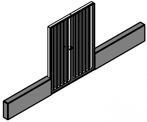 Double Flush Door with Vertical Bars