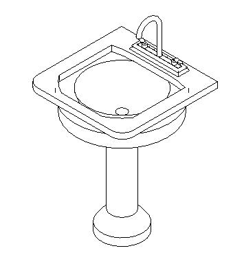 Pedestal Sink with faucet Set