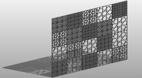 Curtain wall panel pattern based star shaped