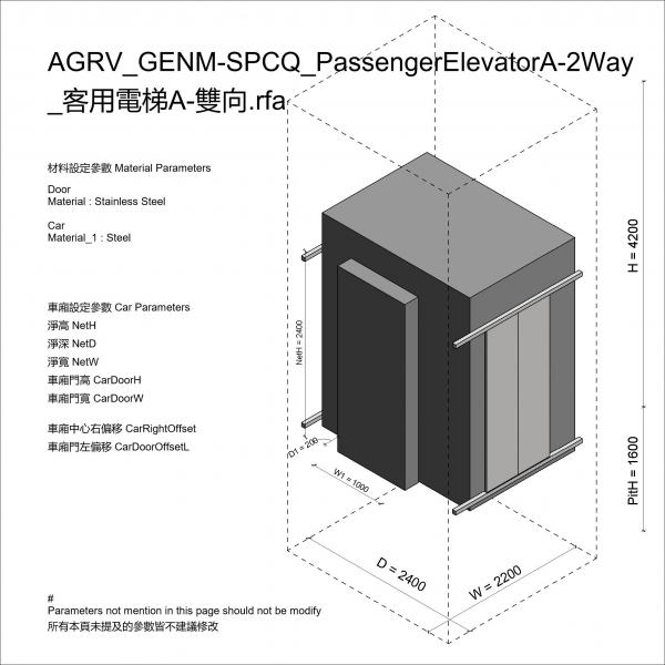AGRV_GENM-SPCQ_PassengerElevatorA-2Way_客用電梯A-雙向