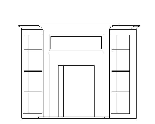 Fireplace mantle with shelving