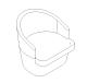 3D Chair - simple rounded back, modern