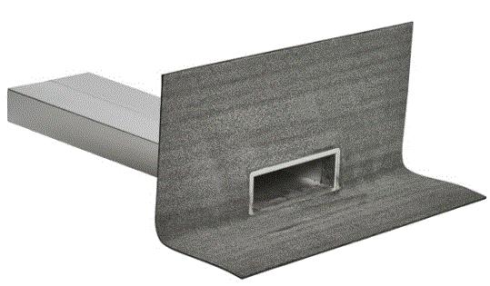 JUAL RECTANGULAR ROOF OUTLET WITH 90° FLANGE - 300x100x600