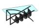 Coffee Table - Rectangular 2'x4' Glass Top + Steel Frame