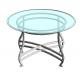 Dining Table - Round Glass Top + Chrome Legs