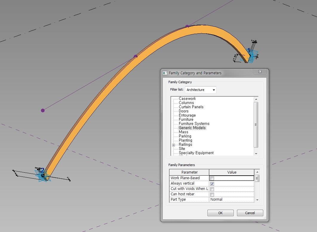 Problem with a rectangular section on an adaptive arch