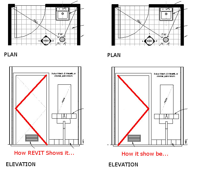 Revitcity Com Revit 14 Door Elevations Swing Lines Are Shown Backwards