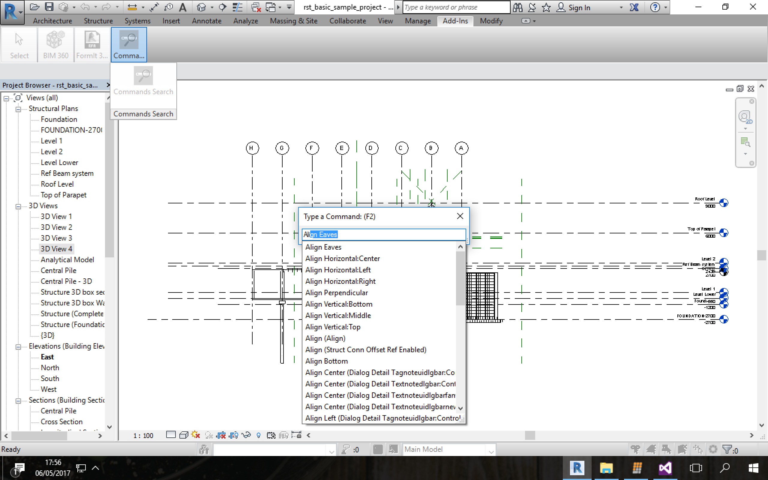 Quick Commands Search for Revit