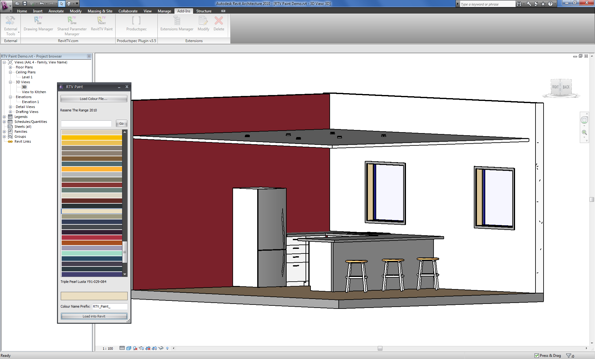 Revit 2009 import Dunn Edwards paint colors?