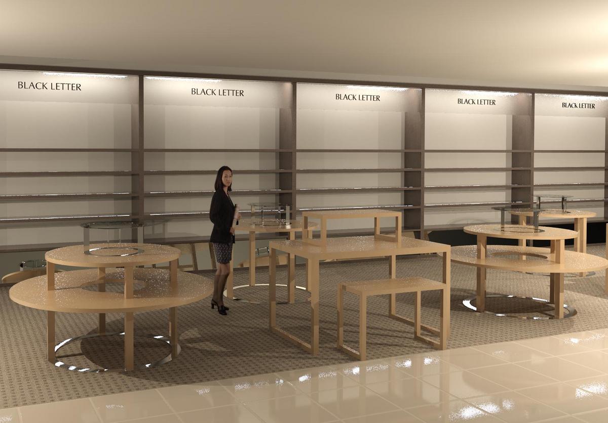 retail interior shoes area