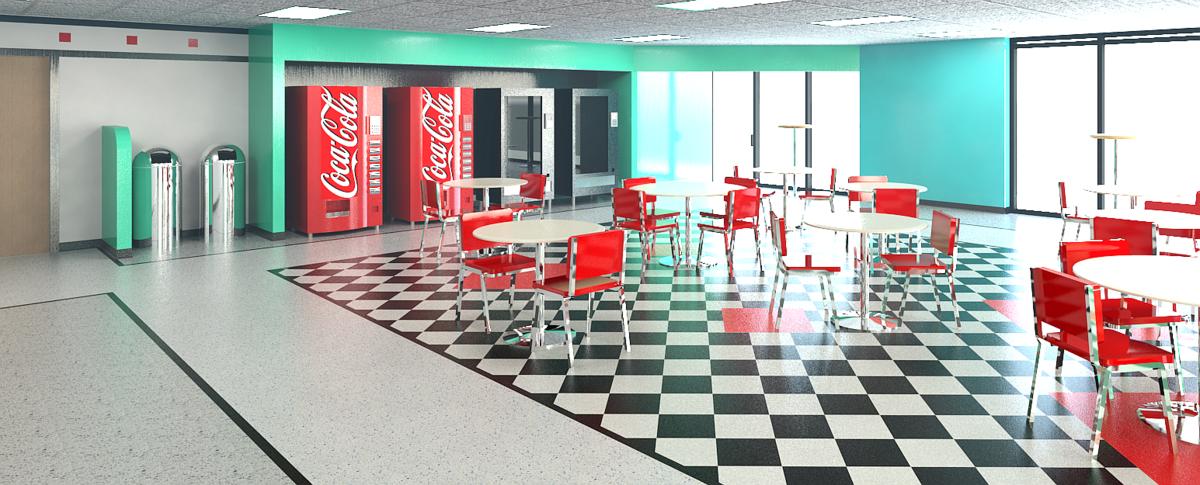 Second Rendering: 50s Dinning Room (on a budget)