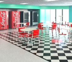 Second Rendering: 50s Dinning Room (on a budget)