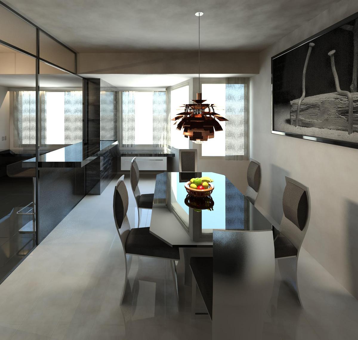 Kitchen and dinner room interior