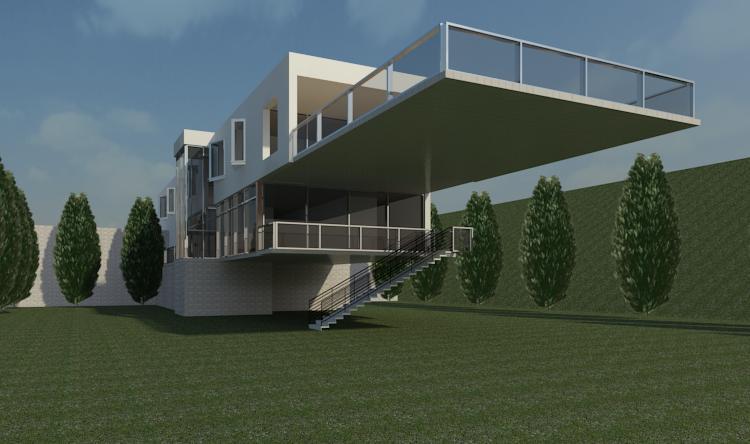 cantilevered house
