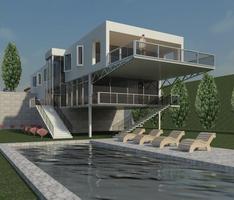 Cantilevered house