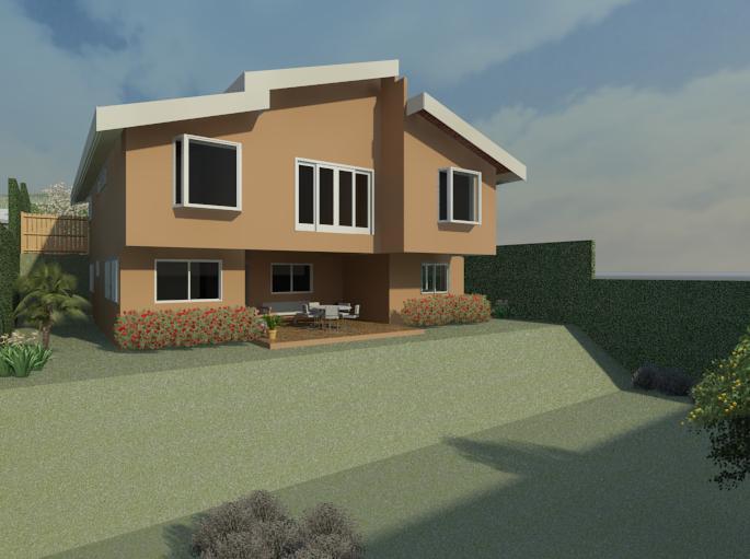 Fachada posterior casa Tuscania, San Salvador.SV