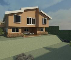 Fachada posterior casa Tuscania, San Salvador.SV