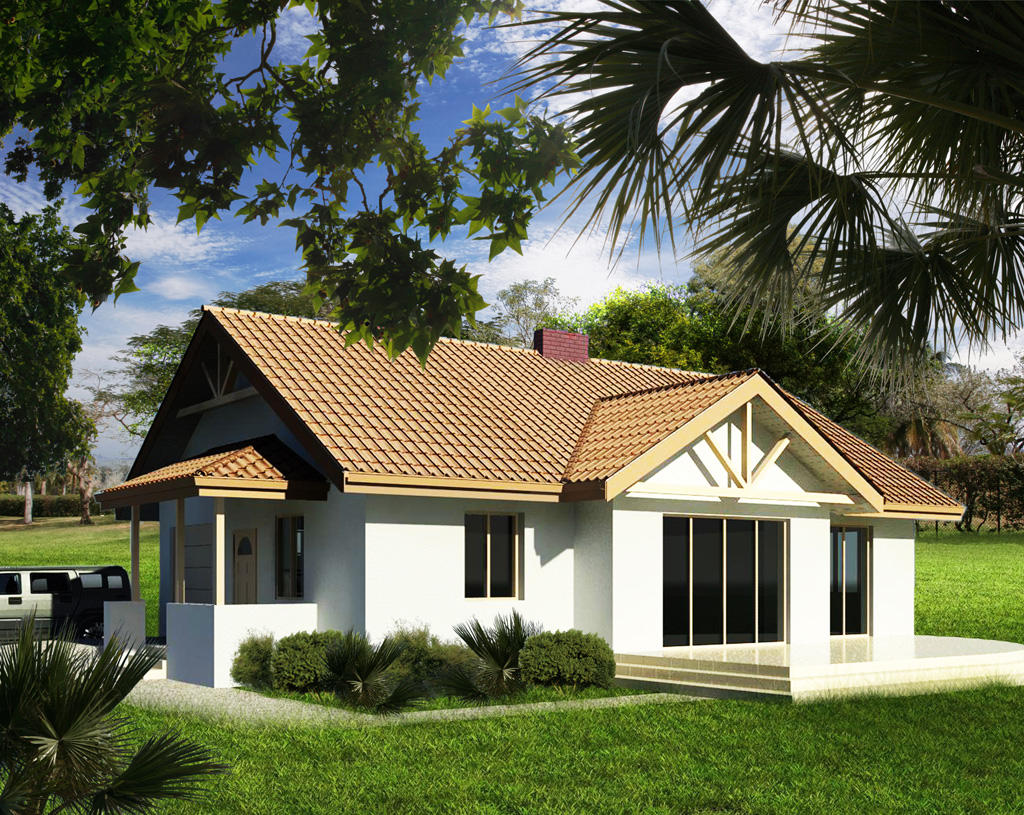 House with tiles roof