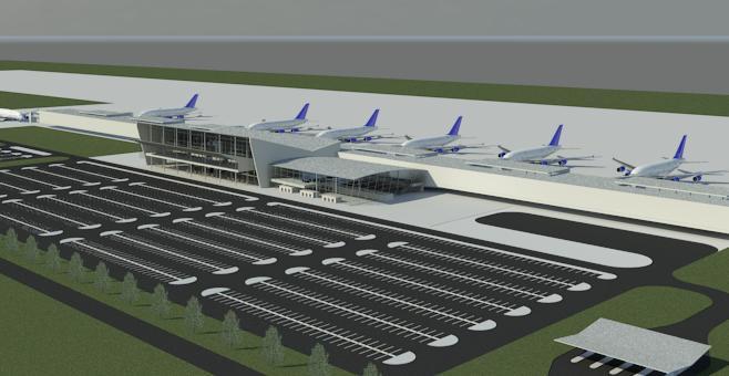 Airport exterior perspective