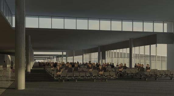 Airport interior perspective