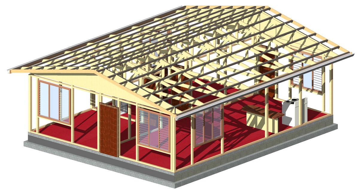 Wood House Structure Typical in CR