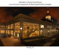 Cherokee County Court House Night Render