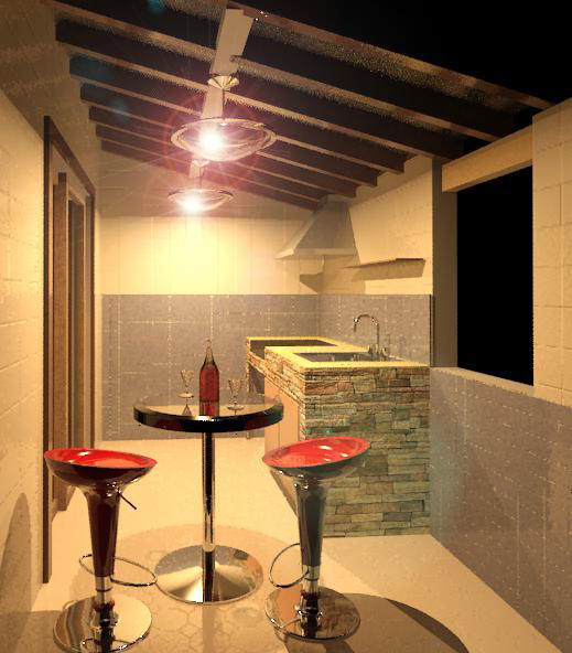 Laundry Area converted to BBQ Area