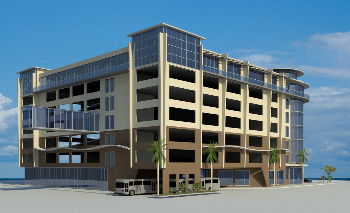 Beach side Mixed-Use Facility rear hotel connectio