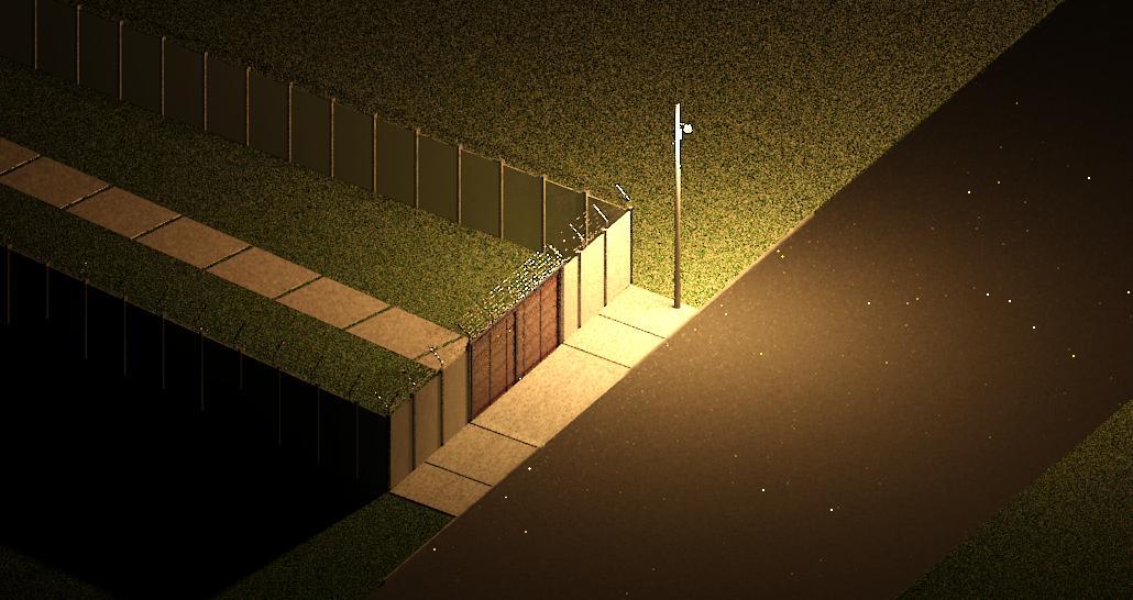 Vista Noche de Porton Entrada