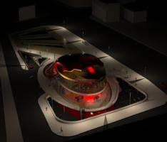 Dance club in Vilnius: night view