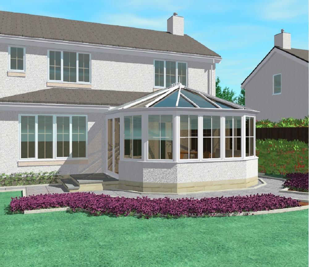 Petunia House with conservatory