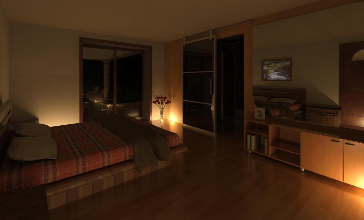 Bedroom and wardrobe