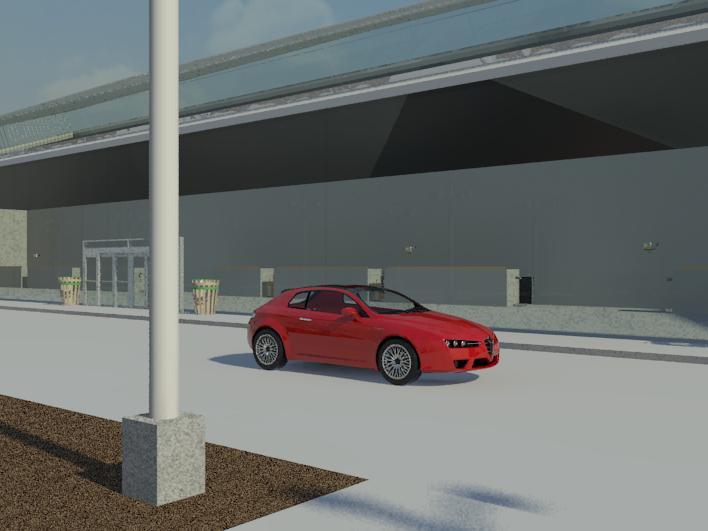 front of airport terminal