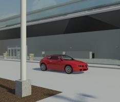 front of airport terminal