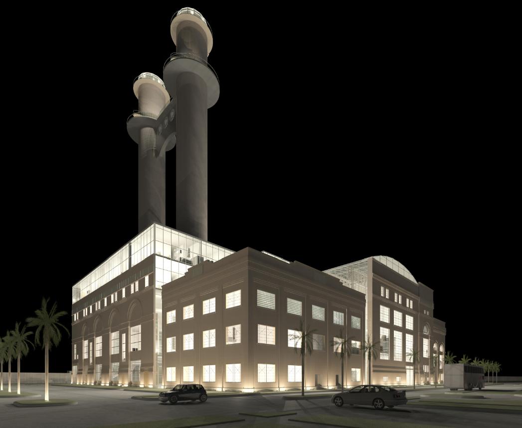 Market Street Power Plant at Night