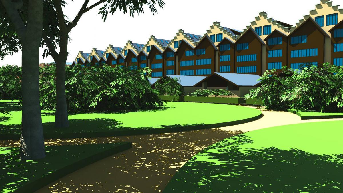 Row Houses around Garden Courtyard